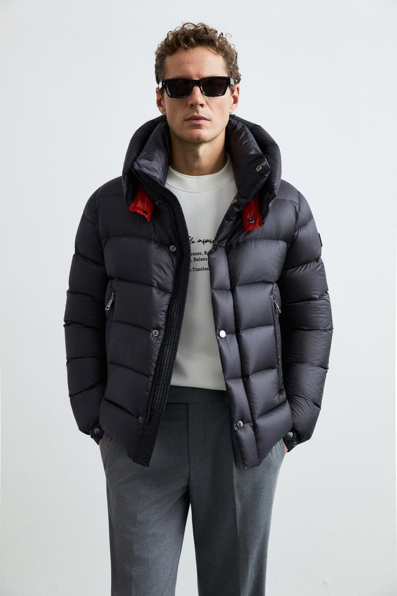 Marty Men's Goose Down Puffer Jacket With Removable Hood, Alternate, color, Black