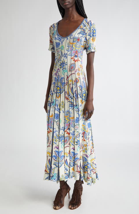 【ETRO】 エレガントなフラワープリント ミディドレス Women's Etro Designer Dresses | Nordstrom
