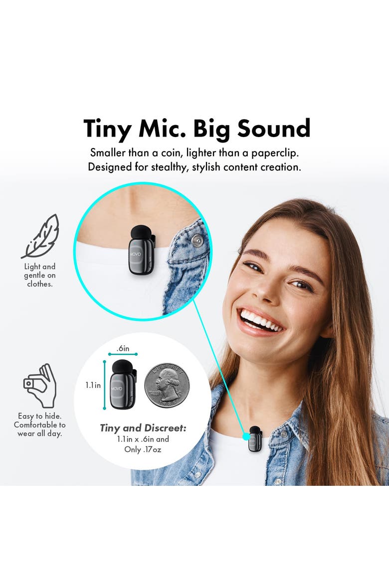 NanoMic Wireless Lavalier Microphone for Camera (3.5mm) w/WMX-HM2 Wireless Mic Handle, Alternate, color, Black