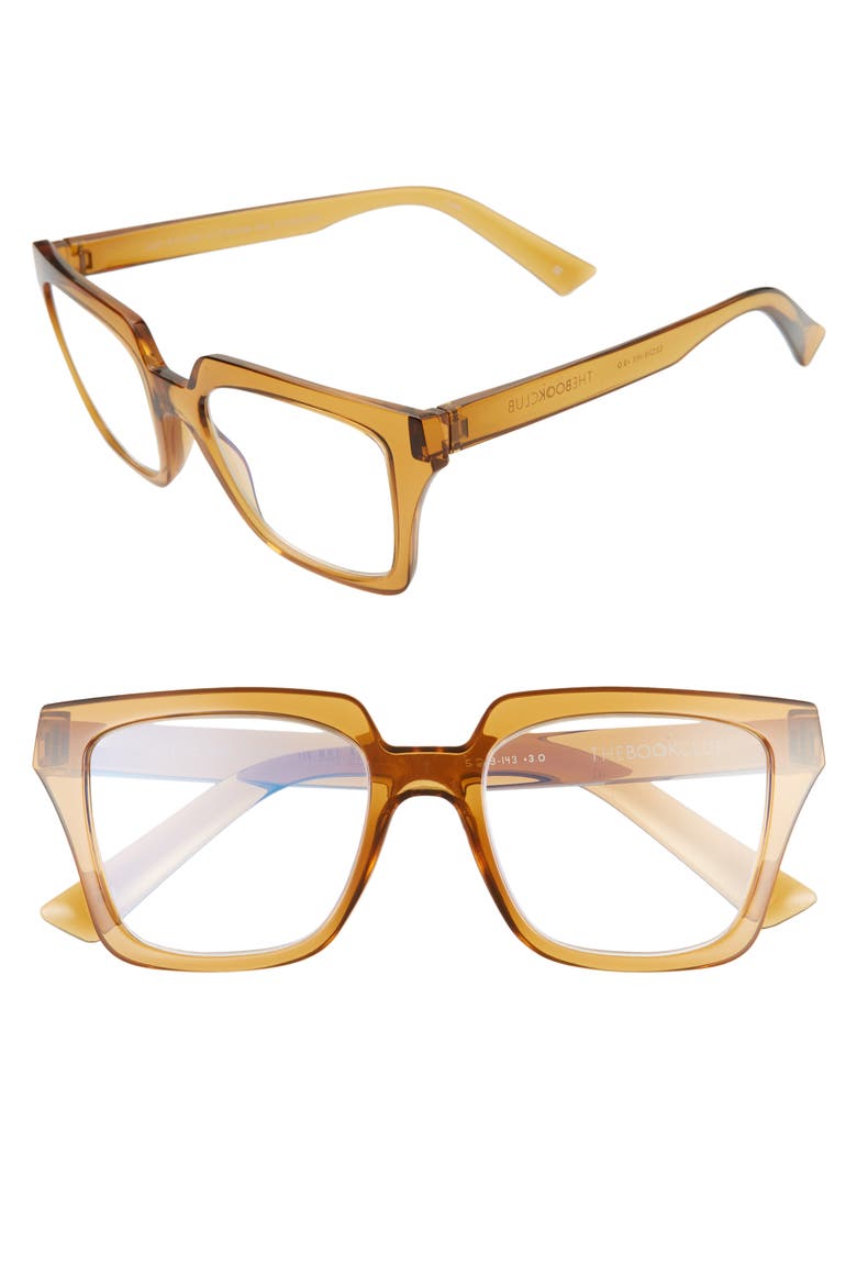 Just Picture Victorian Bae 52mm Blue Light Blocking Reading Glasses, Main, color, TURMERIC
