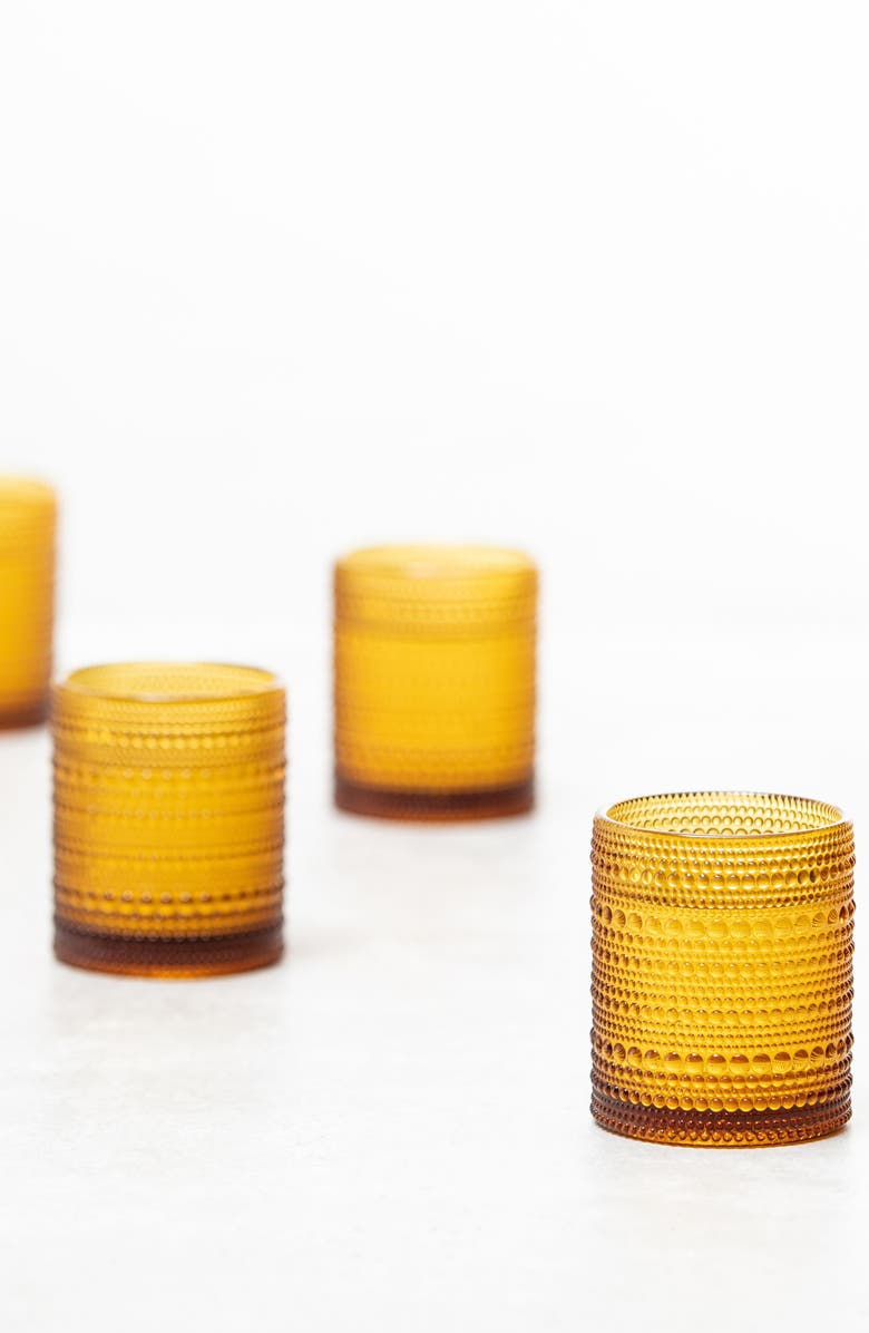 Fortessa Jupiter Set of 6 Double Old Fashion Glasses, Alternate, color, Amber