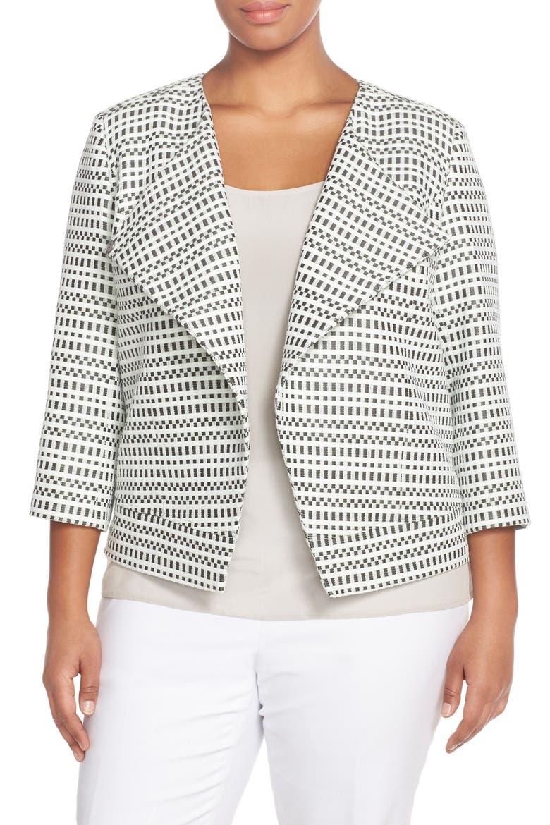 Asymmetrical Crop Tweed Jacket, Alternate, color, OLIVE TERRACE TWEED