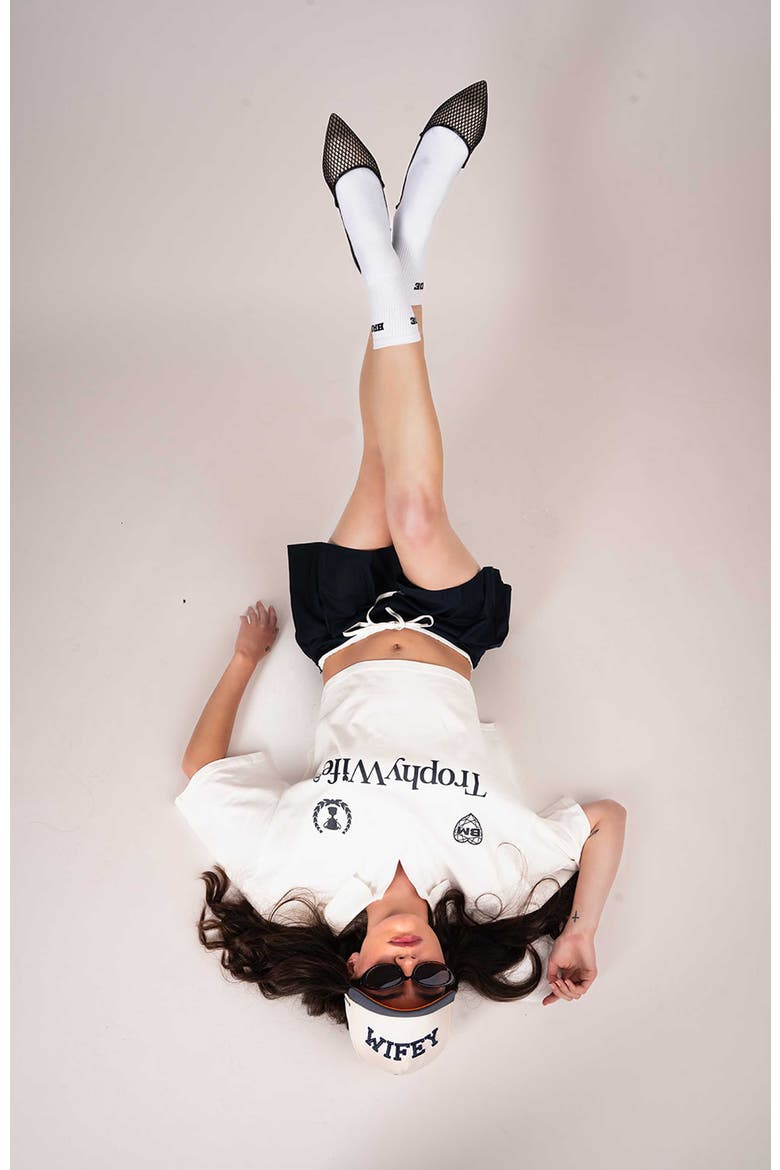 Trophy Wife Boxy Rugby Shirt, Alternate, color, White