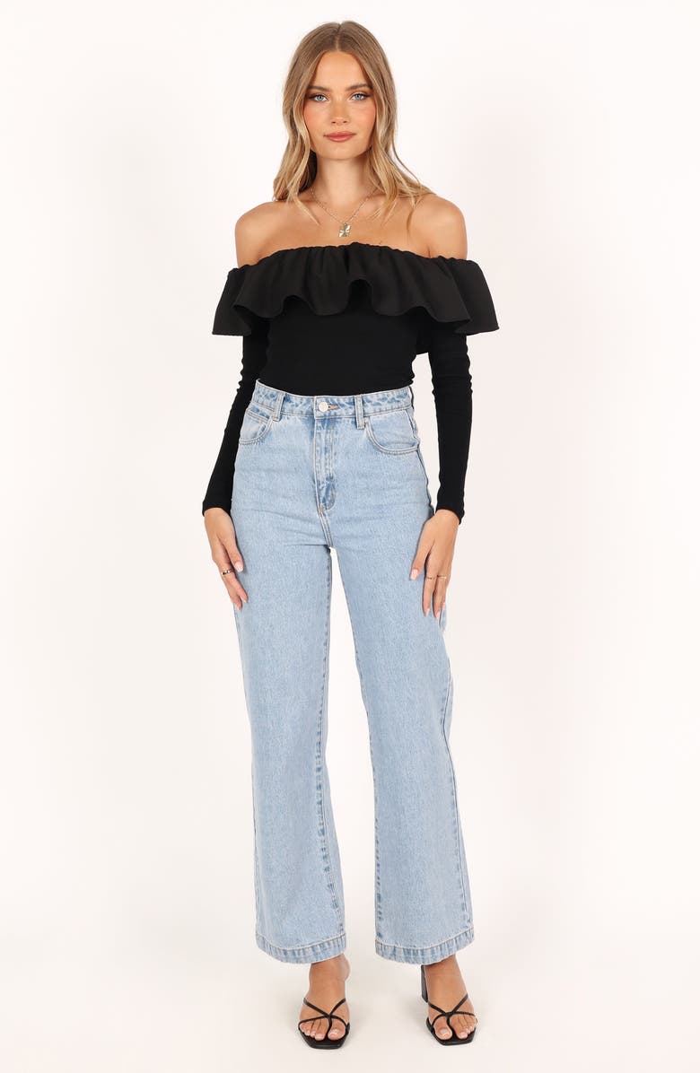 Petal & Pup Cloe Popover Off the Shoulder Top, Alternate, color, Black