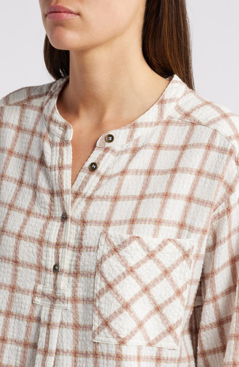 XÍRENA Makenzie Windowpane Check Popover Top, Alternate, color,