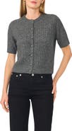 Halogen® Short Sleeve Rib Cardigan