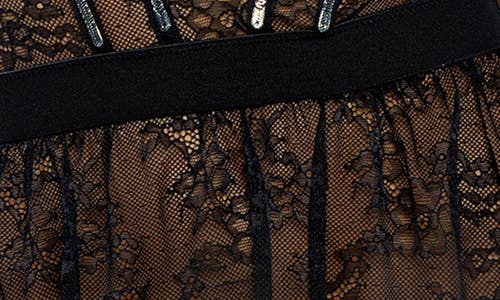 Roma Confidential Belle Noir Babydoll Chemise & Thong Set In Black
