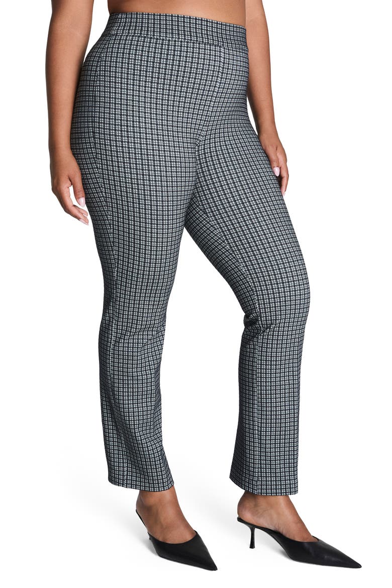 Ponte Slim Straight Jacquard Pants, Alternate, color, MINI COLLIER