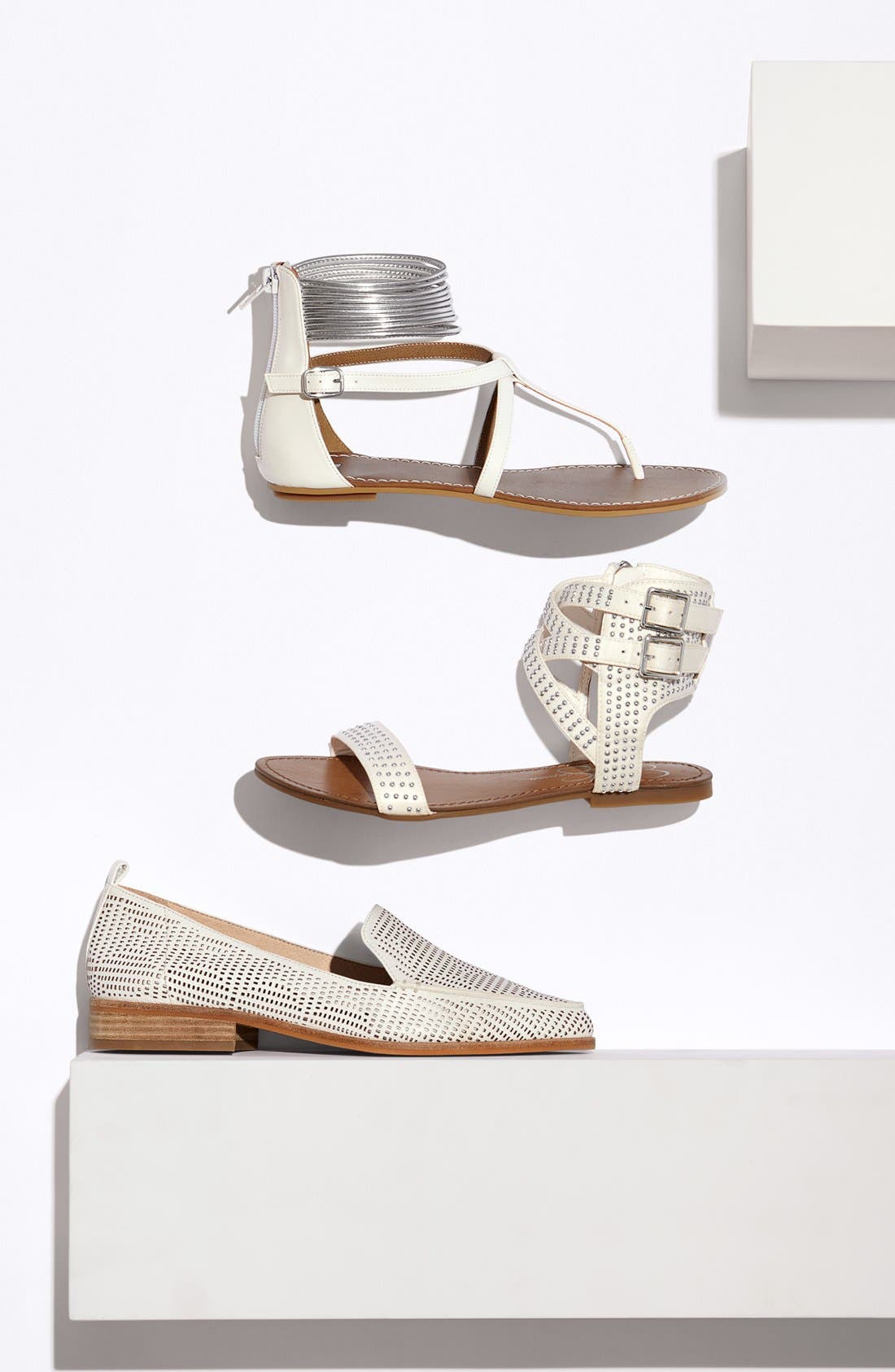 Jessica Simpson 'Karessa' Studded Flat Sandal, Alternate, color, 