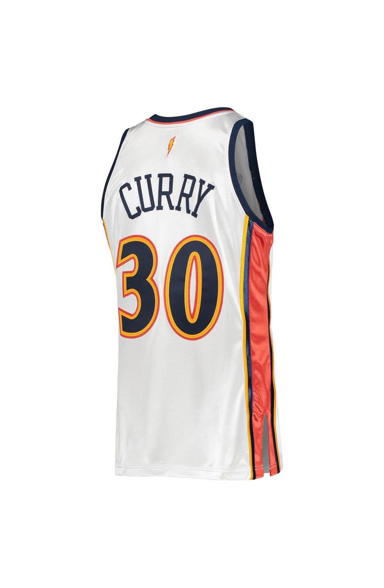 Mitchell & Ness Men's Mitchell & Ness Stephen Curry White Golden State Warriors 2009/10 Hardwood Classics Authentic Jersey, Alternate, color, White