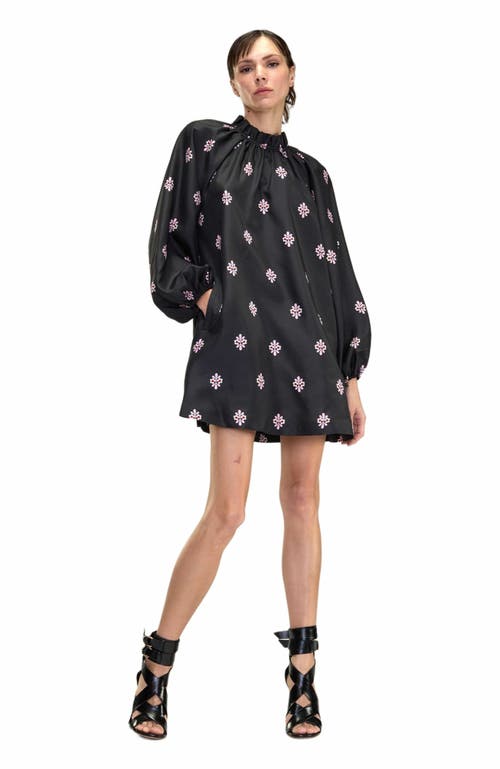 Cynthia Rowley Second Nature Kleid Aus Seidentaft In Black_multi