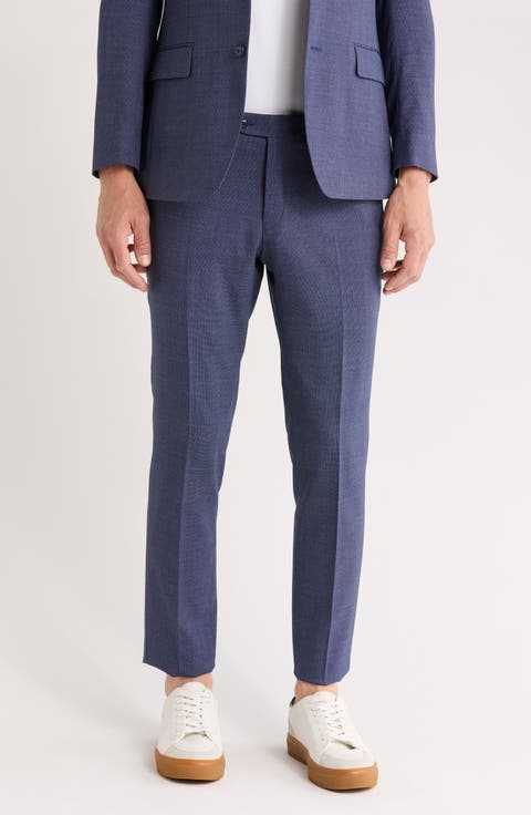 Navy Birdseye Stretch Suit Pants