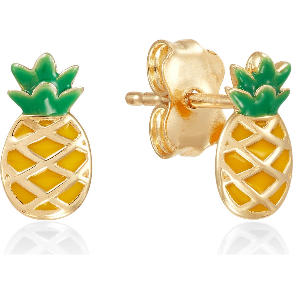 Frankie & Zoe Pineapple Stud Earrings In Gold
