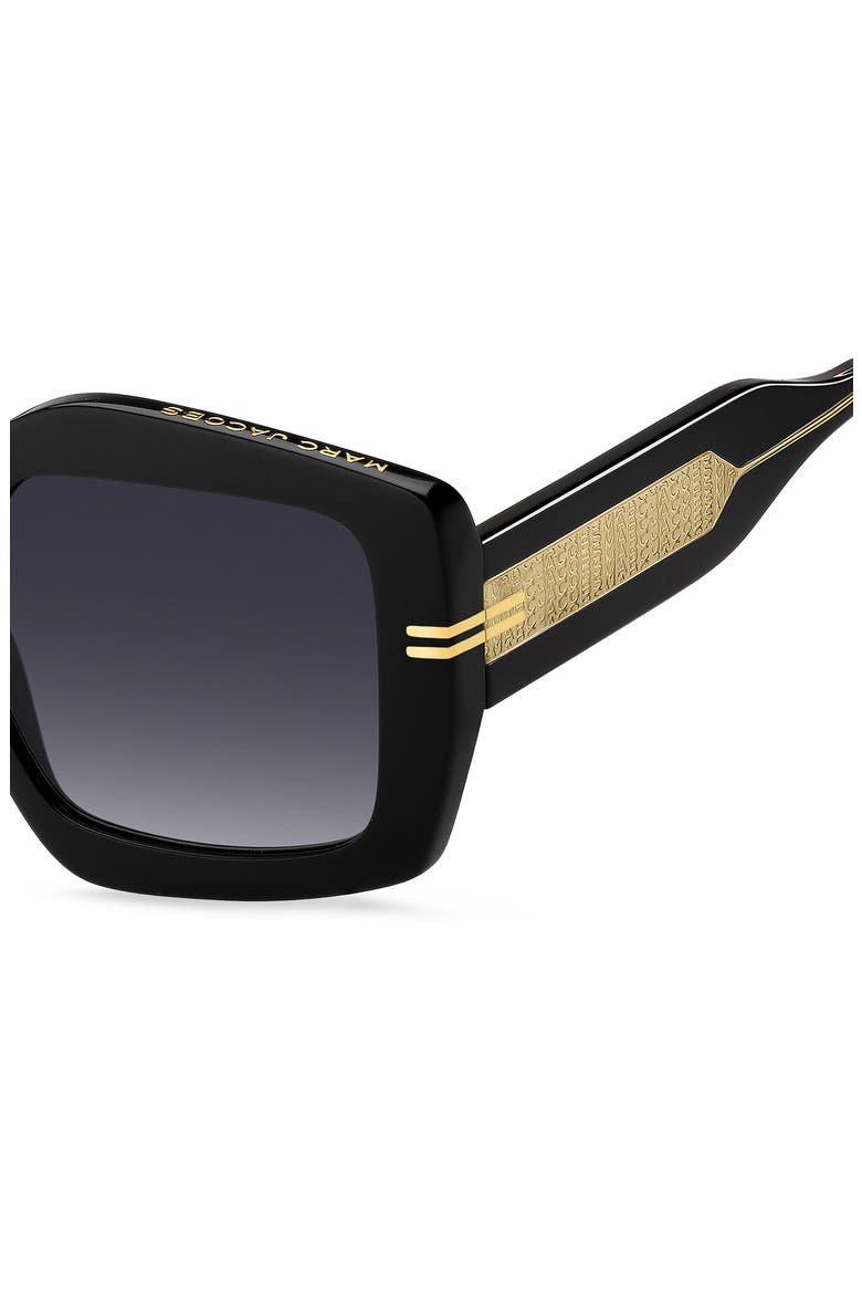 53mm Gradient Rectangular Sunglasses, Alternate, color, BLACK CRYSTAL/ DARK GREY SF