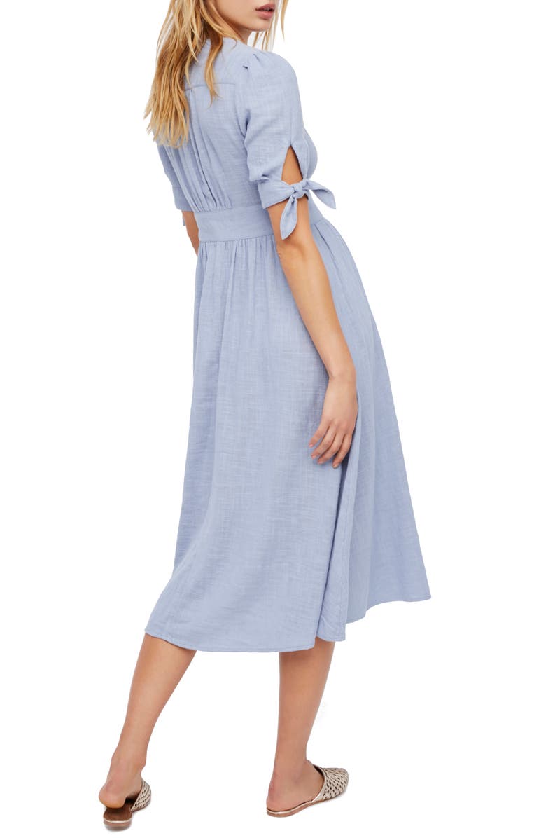 Free People Love of My Life Midi Shirtdress, Alternate, color, Blue