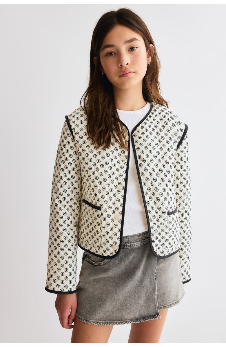 H&M Quilted Cotton Jacket, Alternate, color, Cream/Patterned