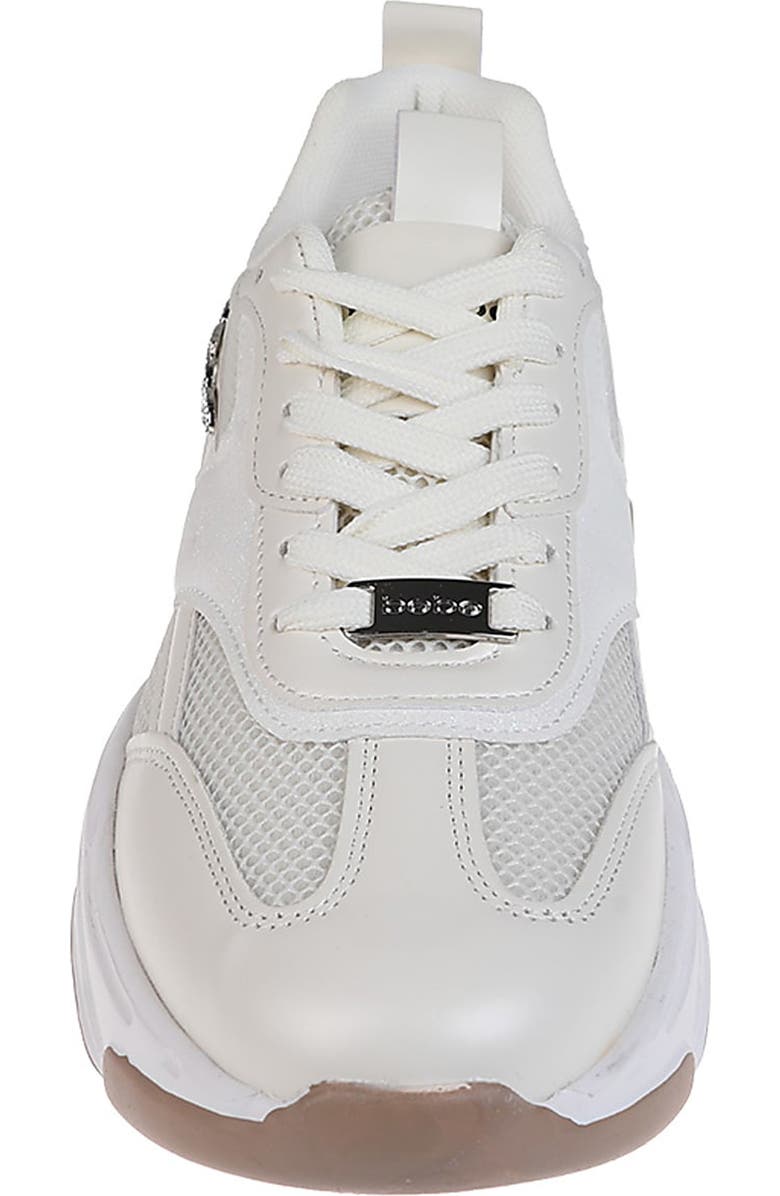 bebe Mixed Media Sneaker, Alternate, color, Off White