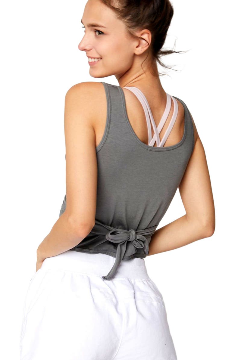 Rebody Active Metamorph Wrap Tie Tank, Alternate, color, Stone Olive