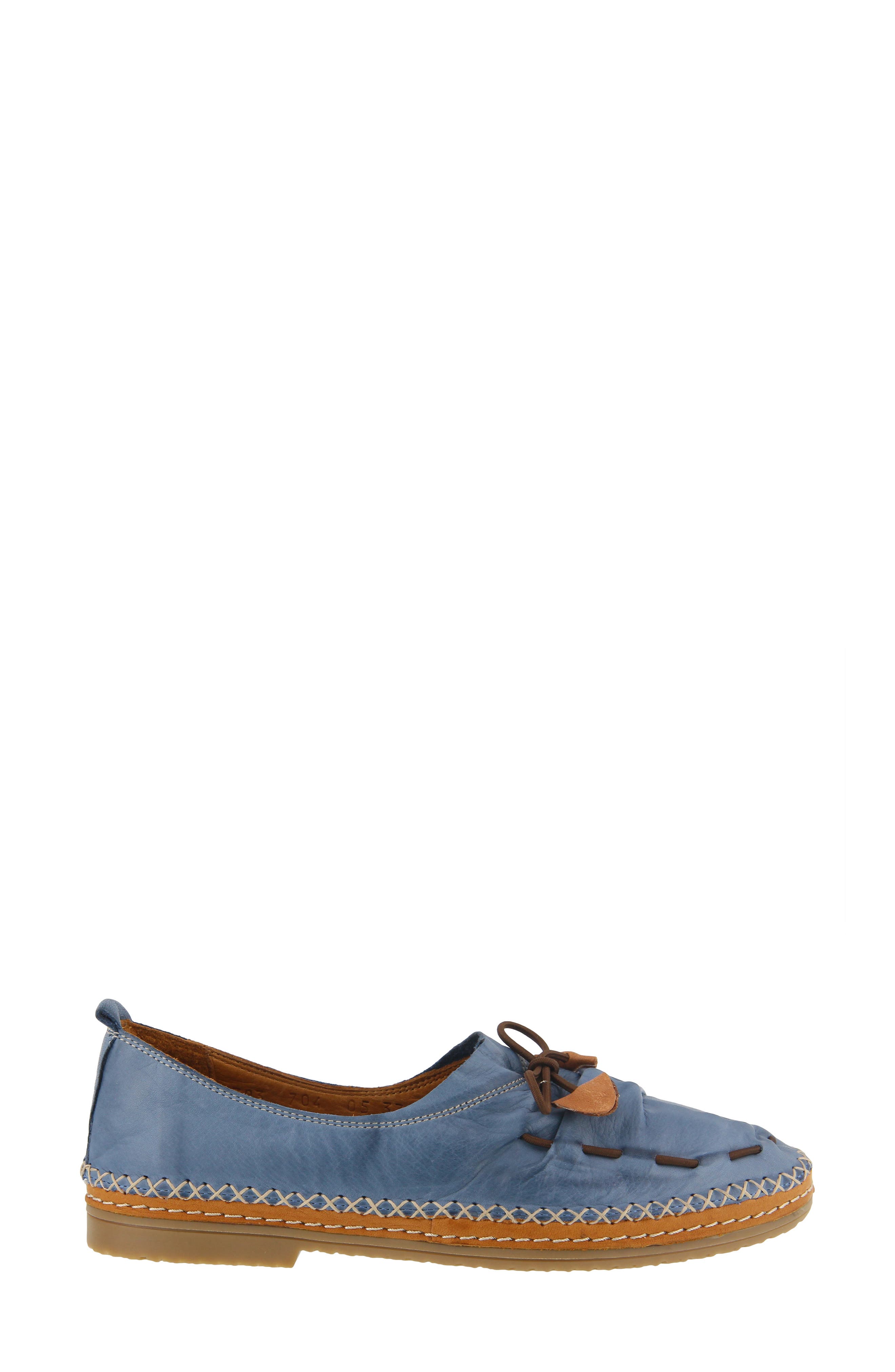 Berna Flat, Alternate, color, BLUE LEATHER