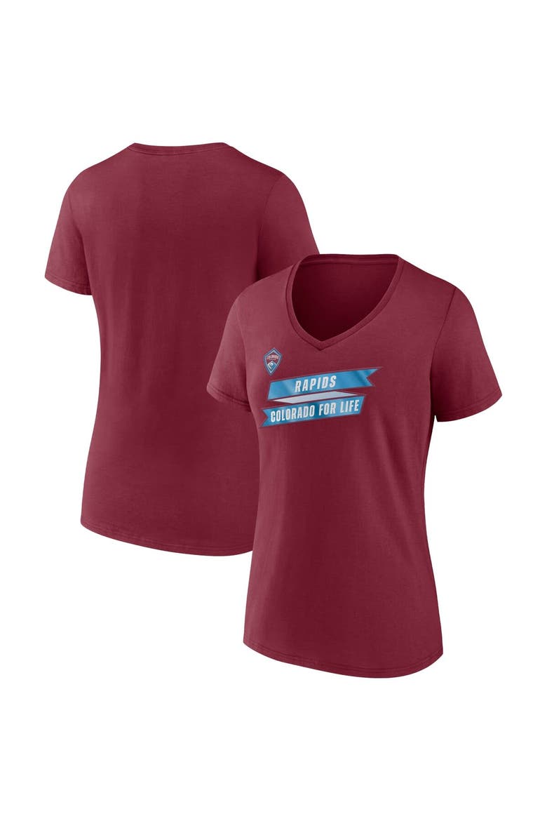 Women's Fanatics Branded Burgundy Colorado Rapids Iconic Team Success V-Neck T-Shirt, Main, color, Burgundy