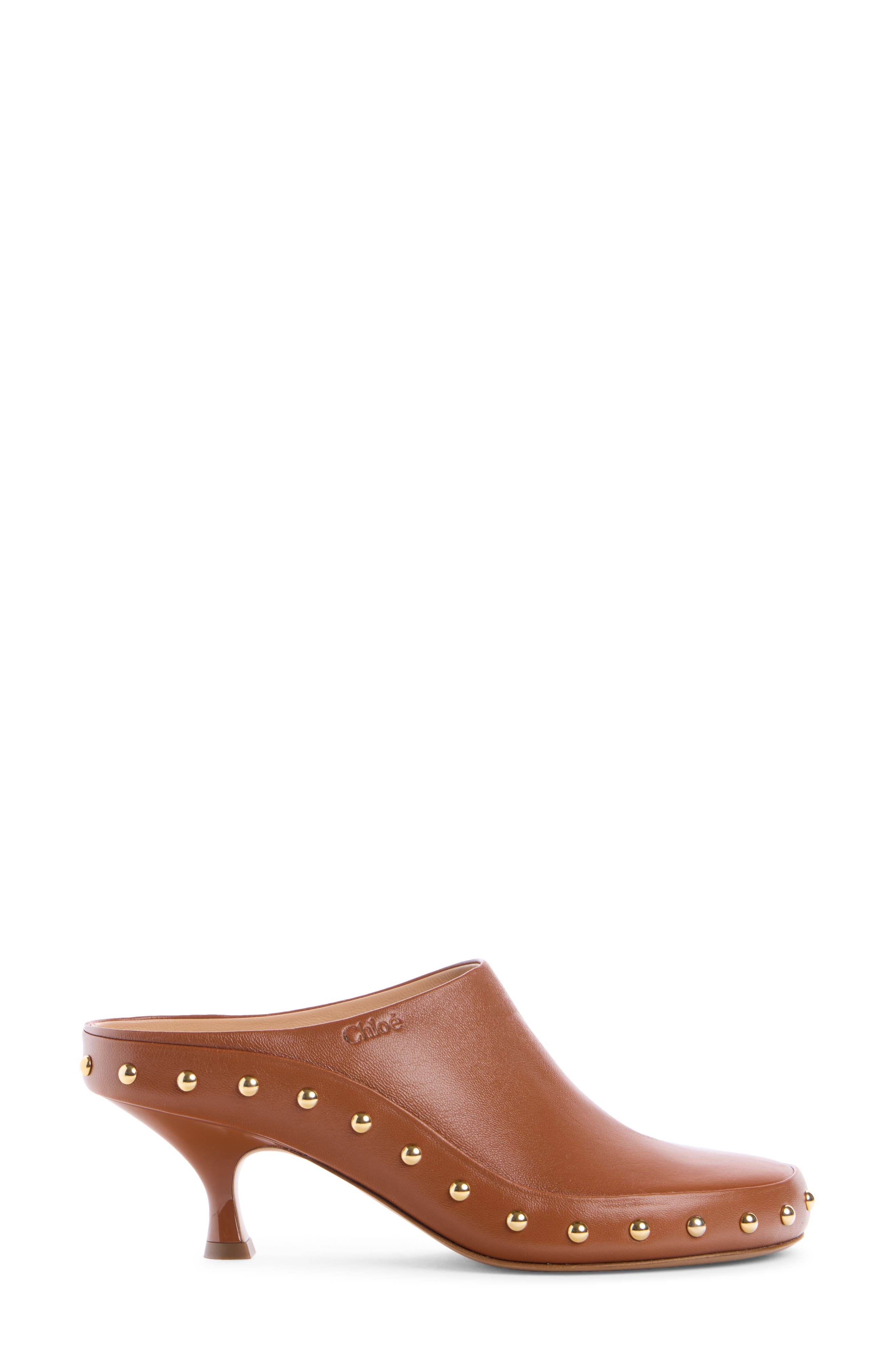 Junie Studded Kitten Heel Mule Pump, Alternate, color, GINGER BROWN