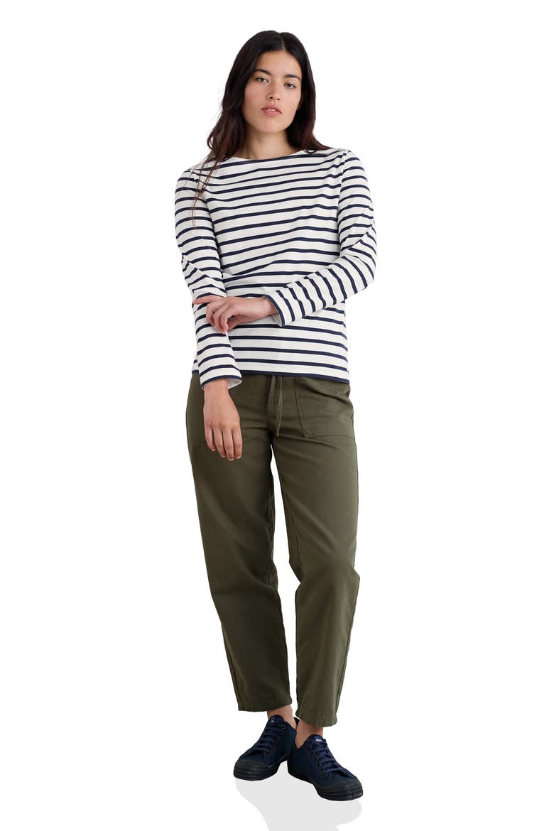 Sailor Stripe Organic Cotton Top, Alternate, color, BRETON CHALK MARITIME