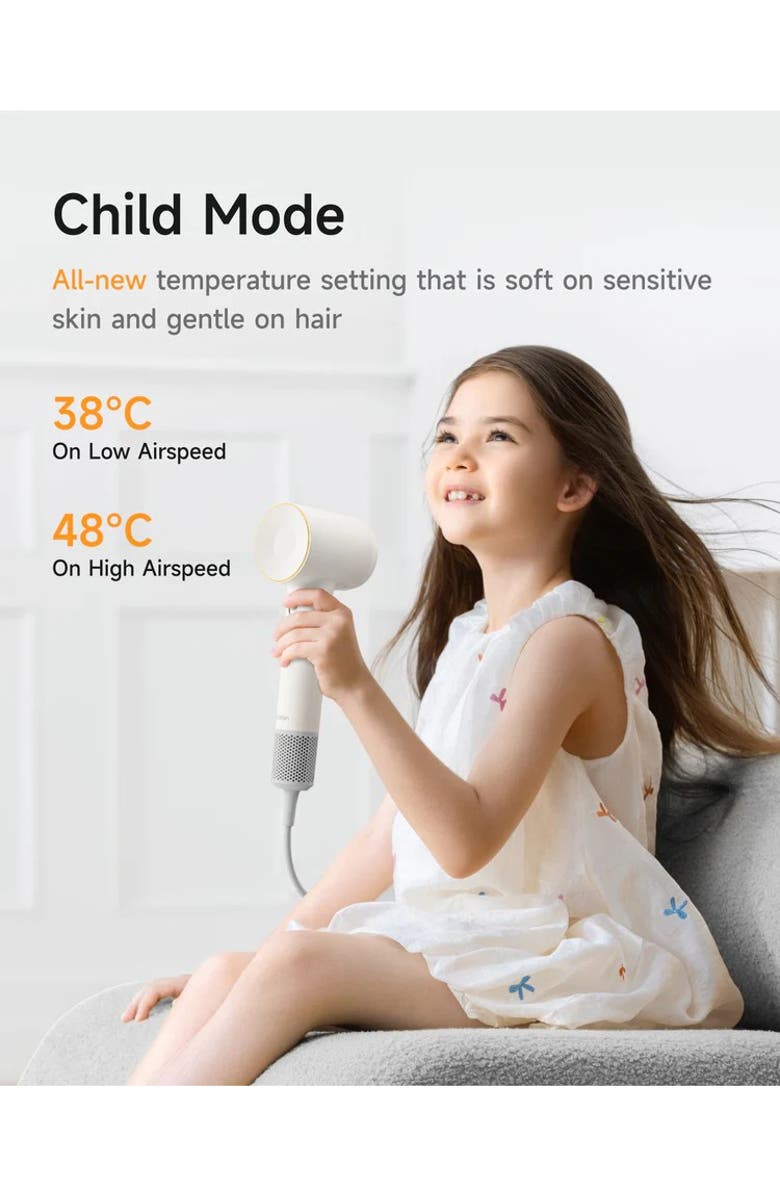 Laifen SE2 Swift Hair Dryer with 3 Nozzles, Alternate, color, White