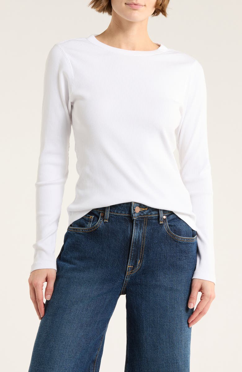 BUCK MASON Surplus Long Sleeve Ribbed T-Shirt, Main, color, White