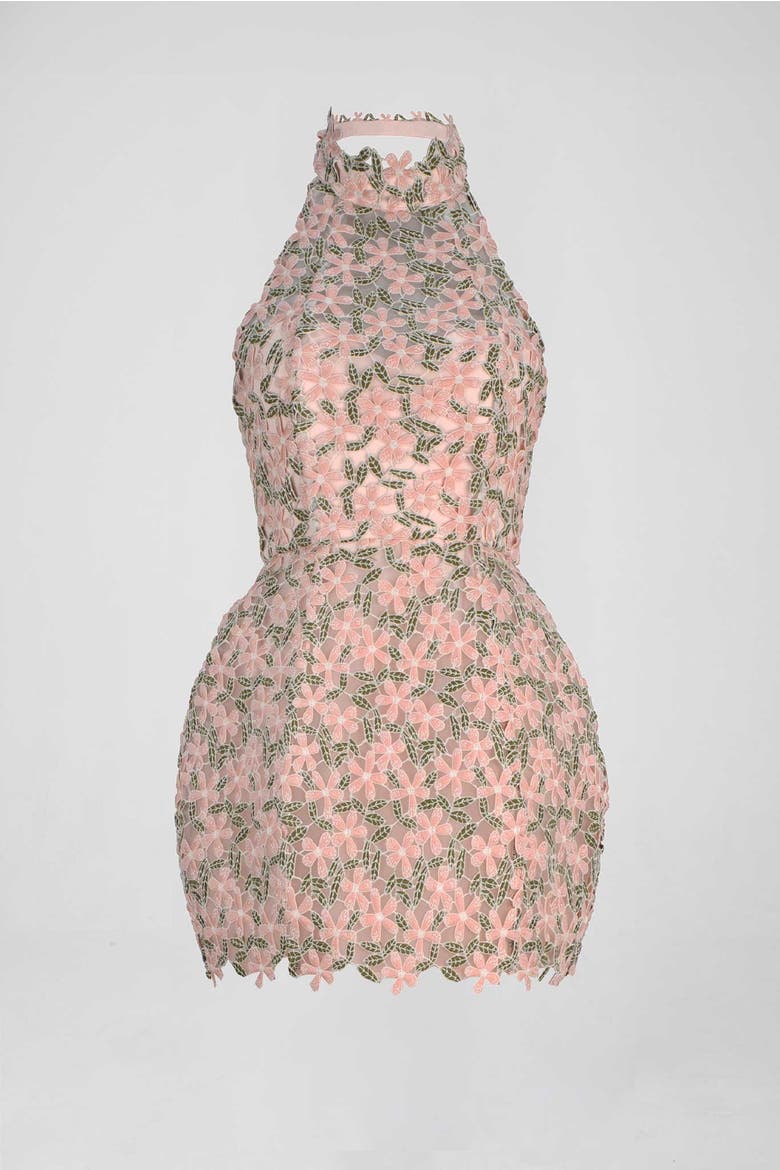 Aida Mini Dress, Alternate, color, Pink/Green