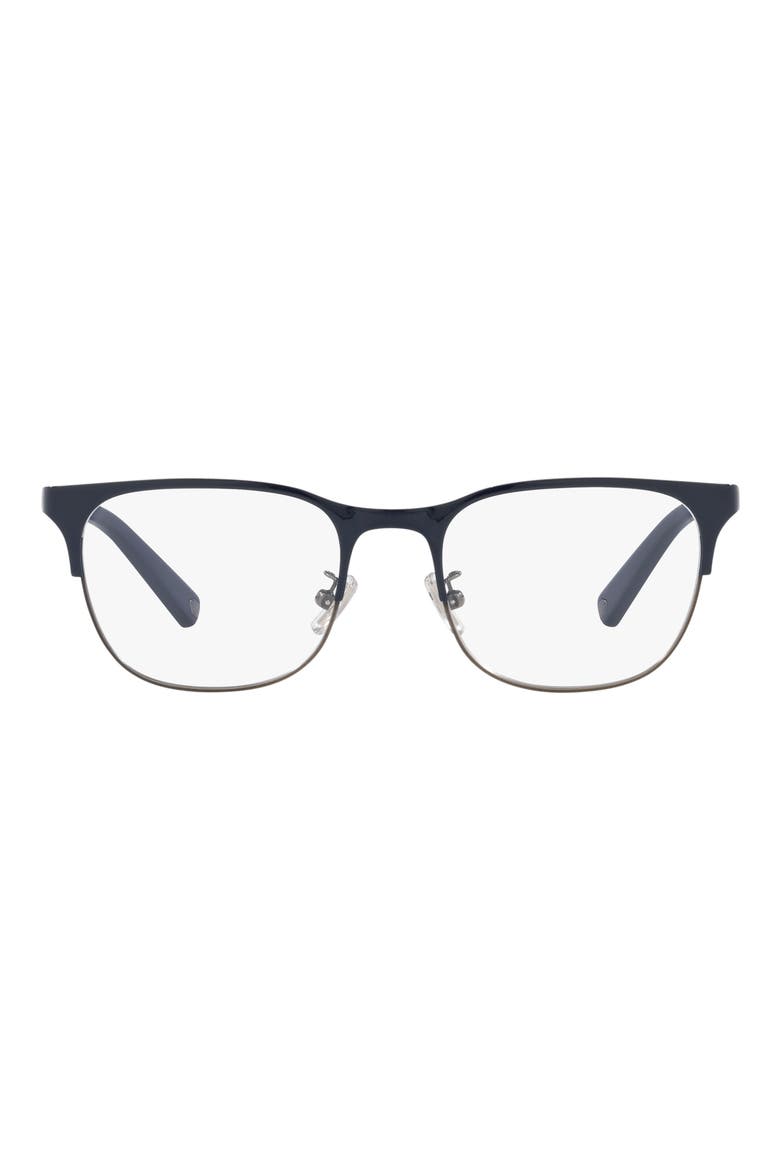 51mm Round Optical Glasses, Main, color, NAVY / GUNMETAL / DEMO LENS