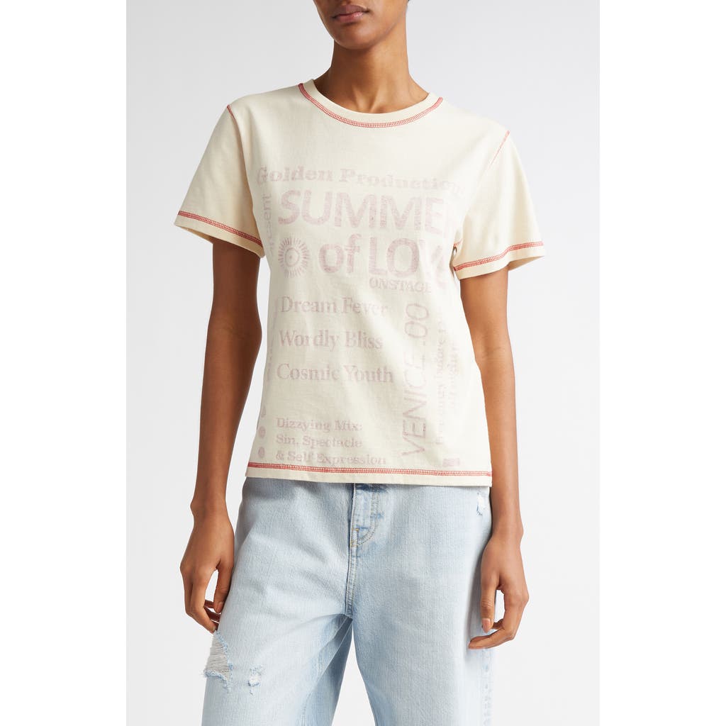 Golden Goose Ws T-shirt In Shortbread/haute Red