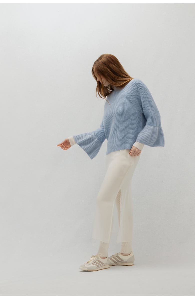 NAKED CASHMERE Luxe Puff Turtleneck, Alternate, color, Stonewash