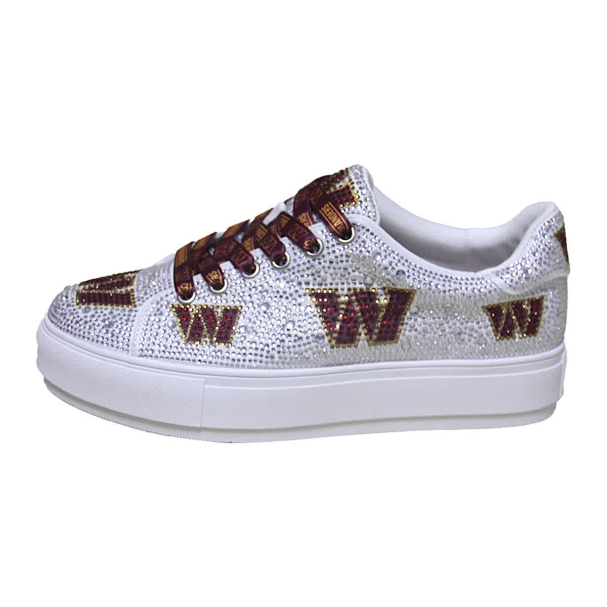 CUCE Women's Cuce White Washington Commanders Crystal Team Logo Sneakers, Alternate, color, 