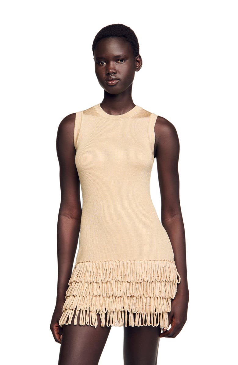 SANDRO Mini knit dress, Alternate, color, 