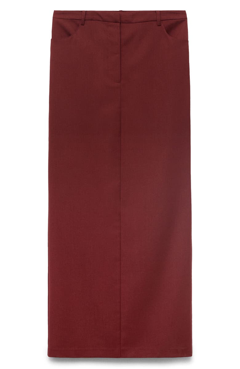 MANGO High Waist Pencil Skirt, Alternate, color, Burgundy