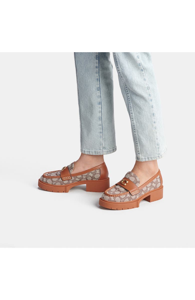 COACH Leah Textured Jacquard Platform Loafer, Alternate, color,