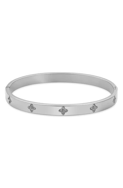 Tarnish Resistant Cubic Zirconia Bangle Bracelet