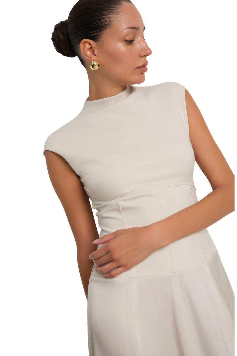 Haru Mock Neck Maxi Dress, Alternate, color, VANILLA