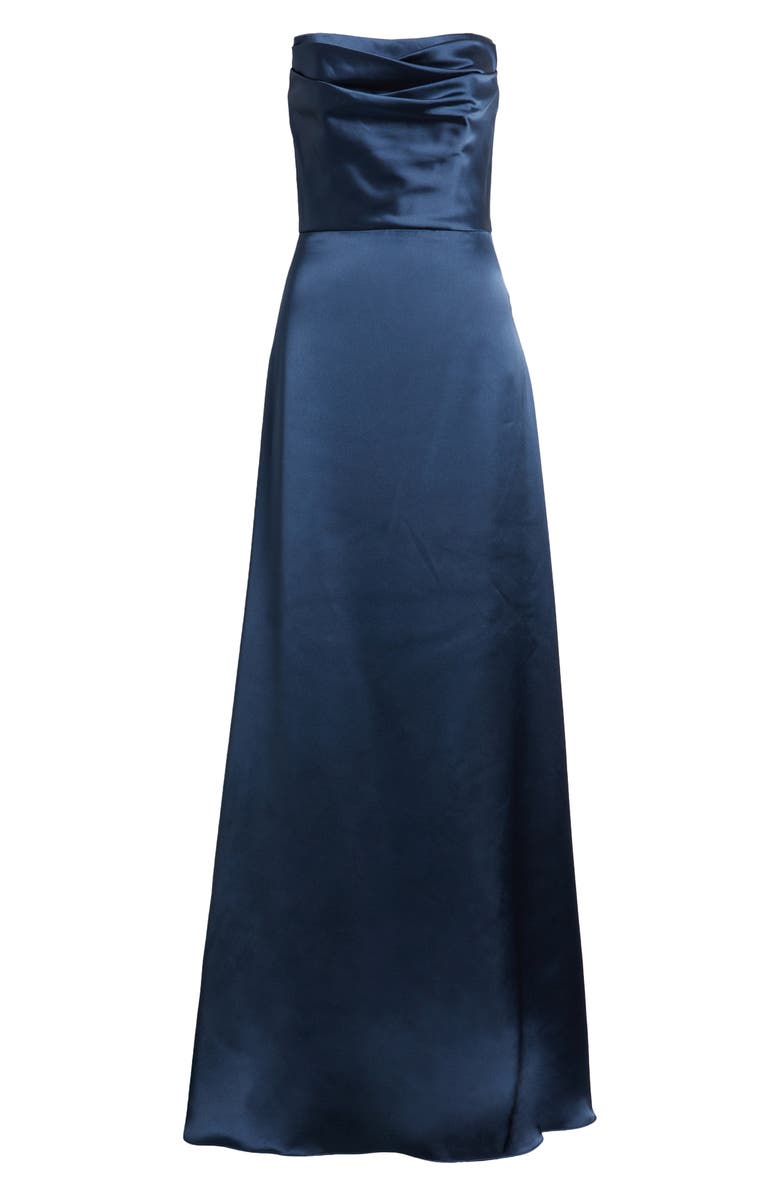 Amsale Jara Strapless Dress, Alternate, color, French Blue