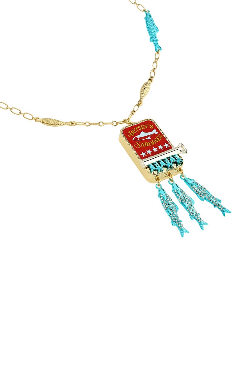 Betsey Johnson Sardines Pendant Necklace, Alternate, color,