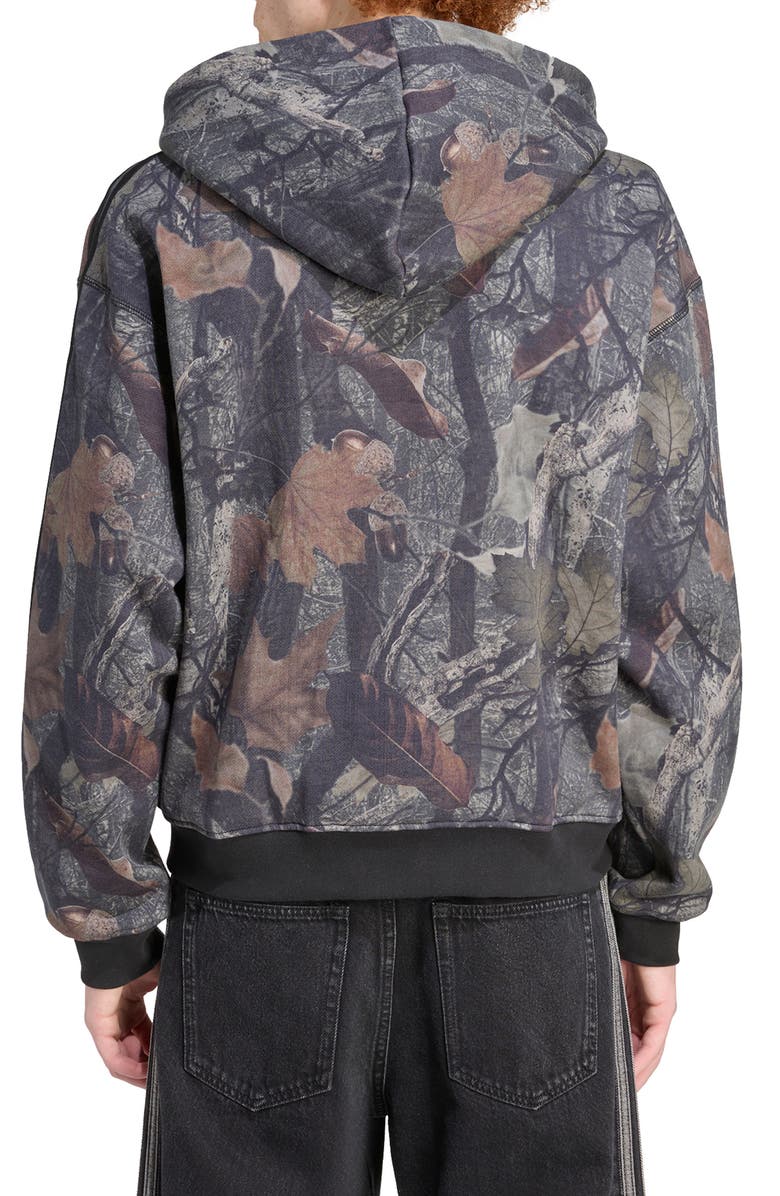 adidas Camo Fleece Zip Hoodie, Alternate, color, Black