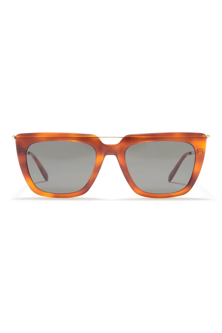 Alexander McQueen 54mm Square Sunglasses, Main, color, HAVANA GOLD GREEN/GRN