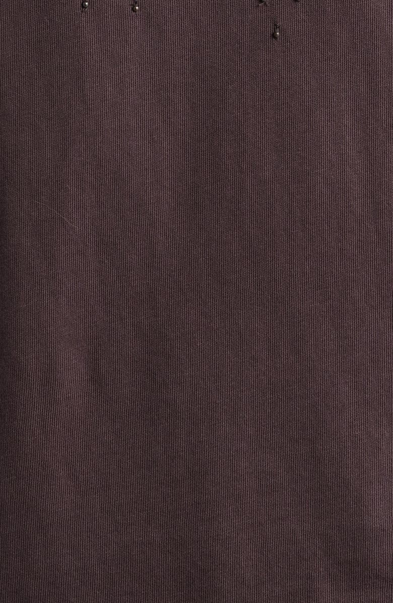 John Varvatos Beaded Skull Raw Edge Graphic Organic Cotton T-Shirt, Alternate, color, Oxblood