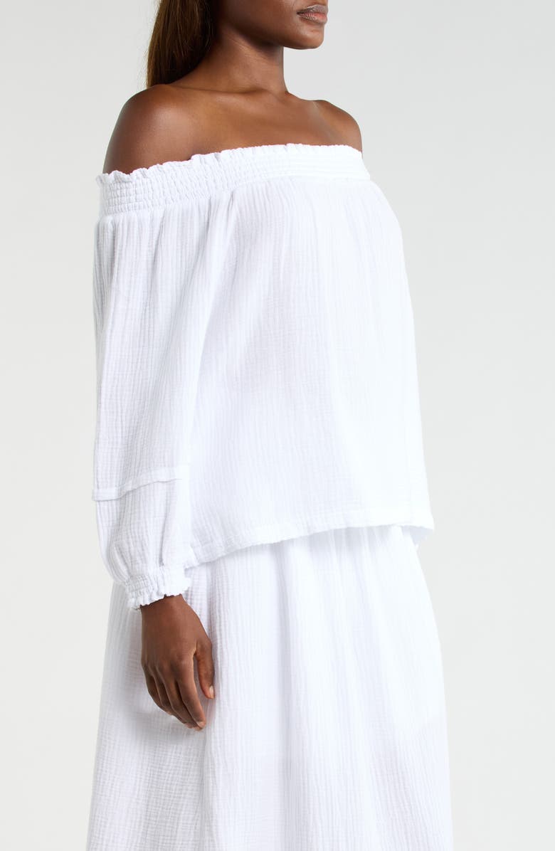 Splendid Adele Off the Shoulder Cotton Top, Alternate, color, White