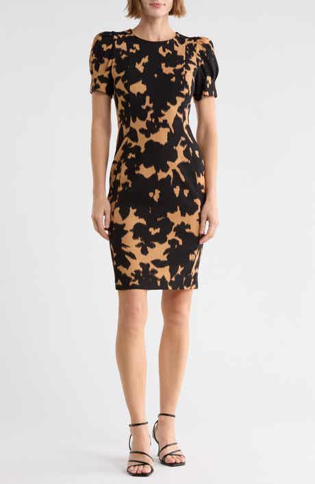 Puff Short Sleeve Sheath Dress