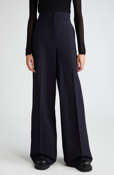 Cervo Wool Blend Seersucker Ultrawide Leg Pants