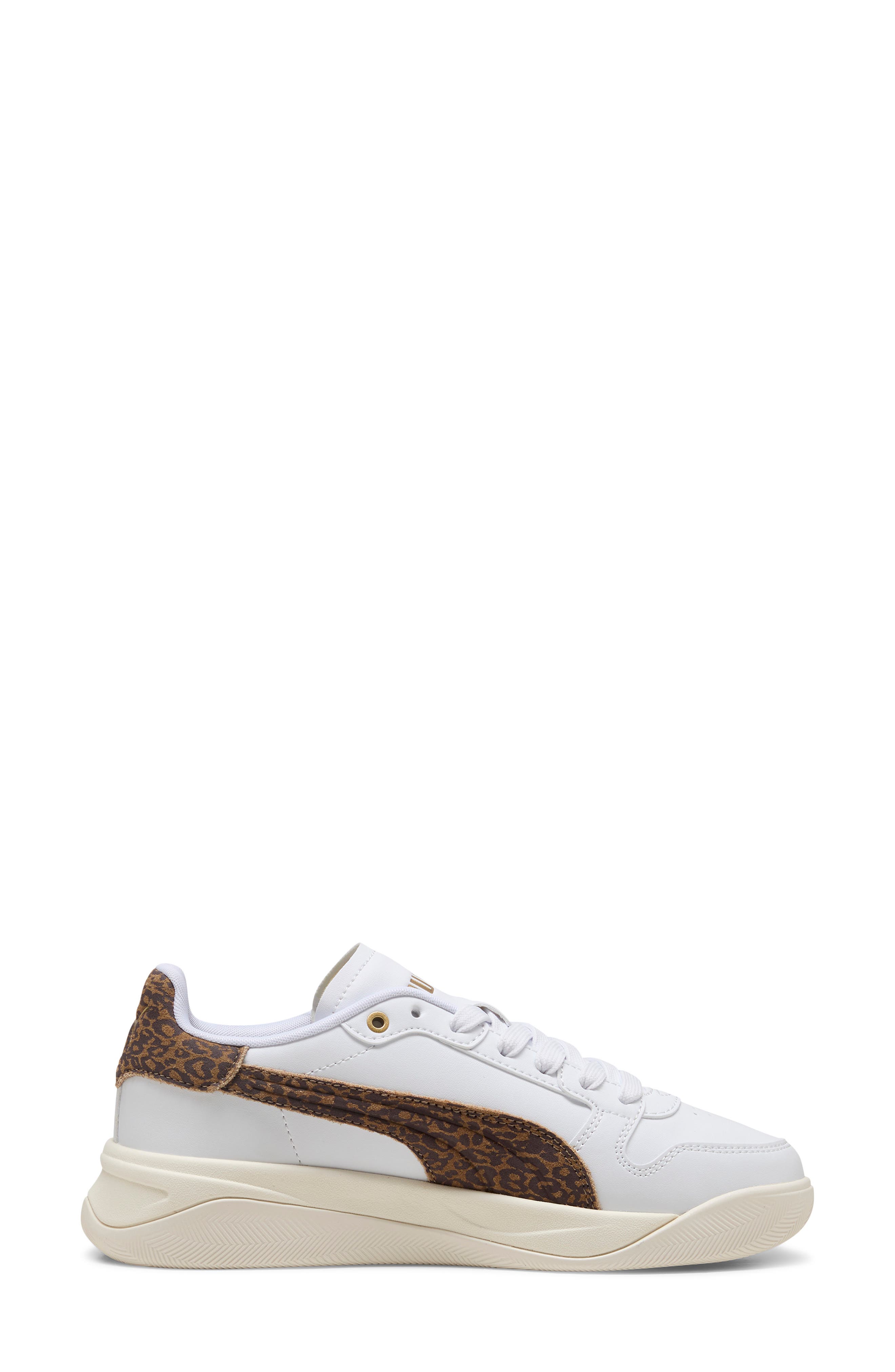 Court Bae Feline Sneaker, Alternate, color, PUMA WHITE/ SOFT TAUPE/ GOLD