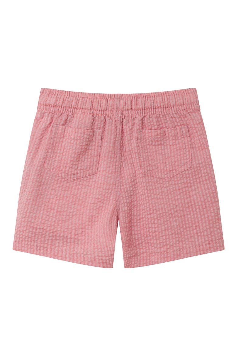Seersucker Drawstring Shorts, Alternate, color, CORAL