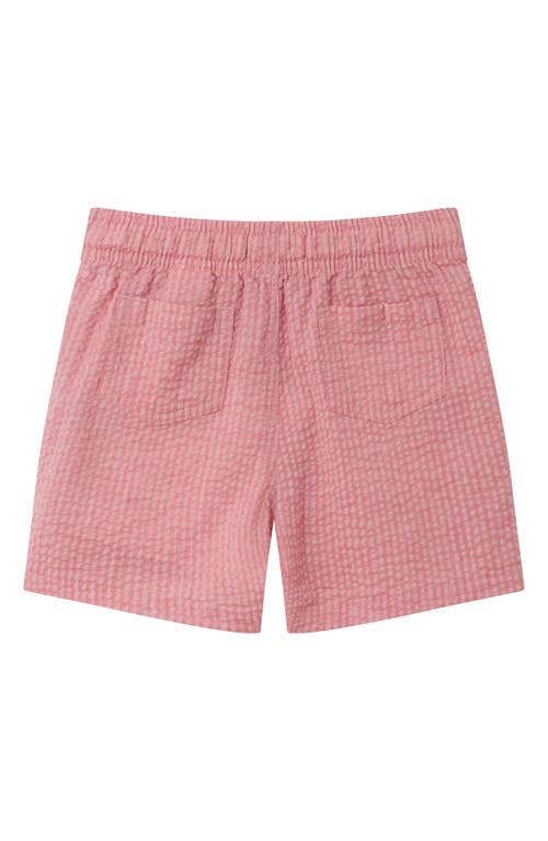 Andy & Evan Seersucker Drawstring Shorts In Coral