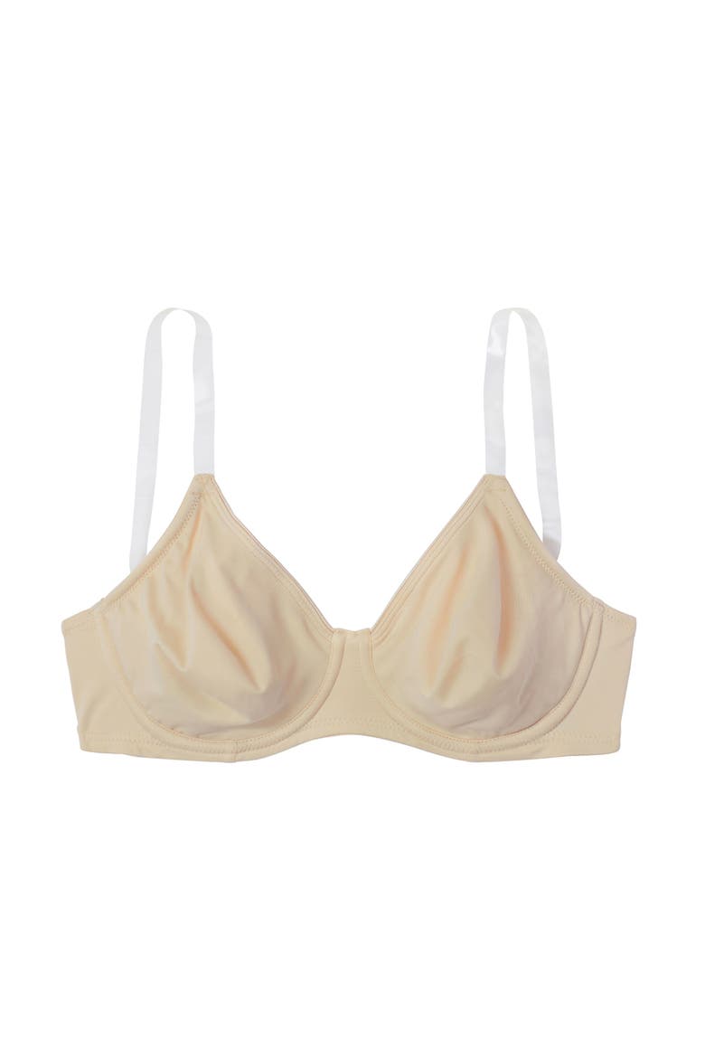 Clear Strap Underwire T-Shirt Bra, Alternate, color, Nude